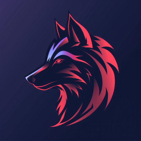 Animal Wolf. Logo illustration of a Wolf. Wolf emblem, icon, logotype,decal, print.の素材