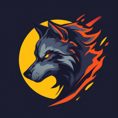 Animal Wolf. Logo illustration of a Wolf. Wolf emblem, icon, logotype,decal, print.の素材