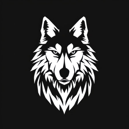 Animal Wolf. Logo illustration of a Wolf. Wolf emblem, icon, logotype,decal, print.の素材