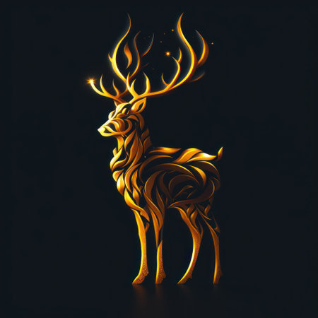 Animal Deer. Logo illustration of a Deer. Deer emblem, icon, logotype,decal, printの素材