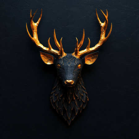 Animal Deer. Logo illustration of a Deer. Deer emblem, icon, logotype,decal, printの素材