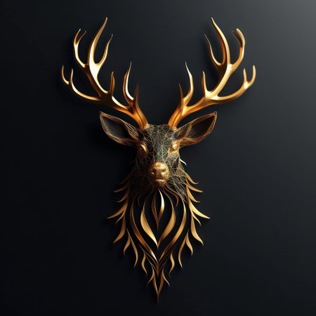 Animal Deer. Logo illustration of a Deer. Deer emblem, icon, logotype,decal, printの素材