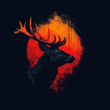 Animal Deer. Logo illustration of a Deer. Deer emblem, icon, logotype,decal, printの素材