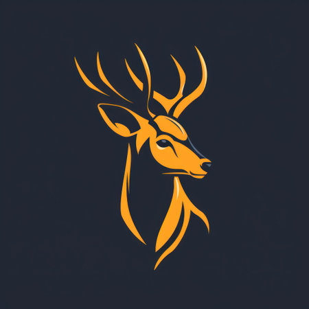 Animal Deer. Logo illustration of a Deer. Deer emblem, icon, logotype,decal, printの素材