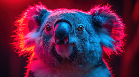 Koala under Vibrant Neon Lightsの素材