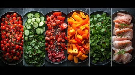 Variety of Fresh Ingredients for Healthy Cookingの素材