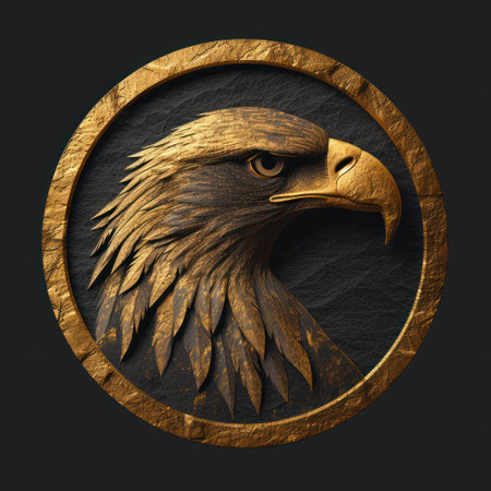 Bird Eagle. Logo illustration of a Eagle. Eagle emblem, icon, logotype,decal, print.の素材