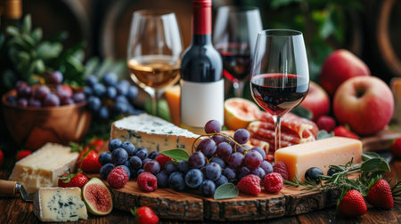 Gourmet Wine and Cheese Platterの素材