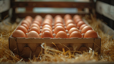 Tray of Eggs on Straw Beddingの素材
