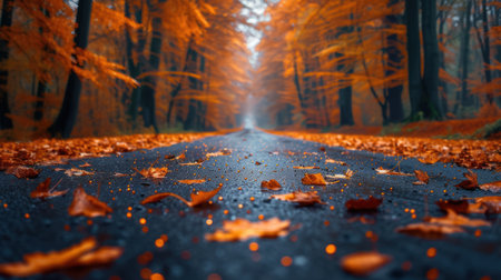 Desolate Road Through Forestの素材