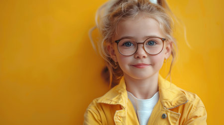 Young Girl With Glasses by Yellow Wallの素材