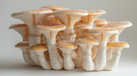 White Mushrooms on Tableの素材