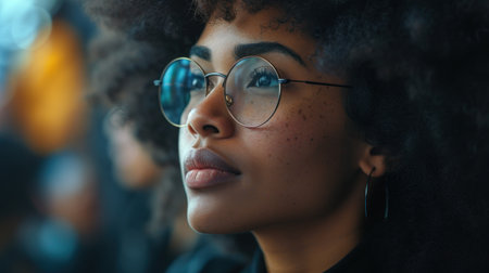 Close Up Portrait of Person Wearing Glassesの素材