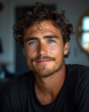 Close Up of Person With Blue Eyesの素材