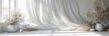 Room With Curtain and Vasesの素材