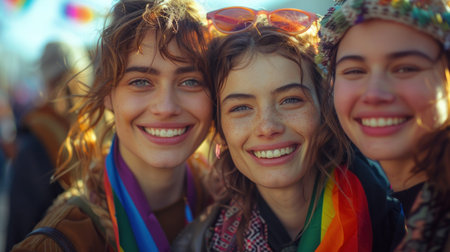 Group of Young Women Standing Togetherの素材