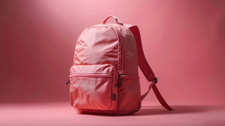 Pink Backpack on Pink Backgroundの素材