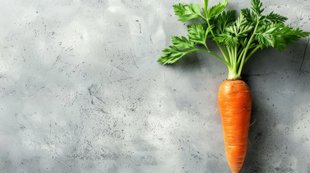 A detailed view of a carrot resting on a tabletop.の素材
