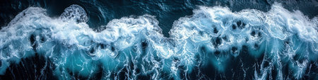 Dynamic painting of waves crashing violently on the ocean surface.の素材