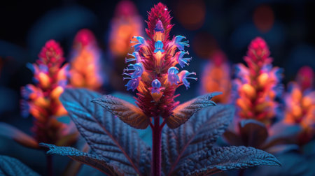 A detailed view of a flower with a blurred background.の素材