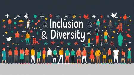 Diversity, equity, inclusion and belonging concept. DEIBの素材