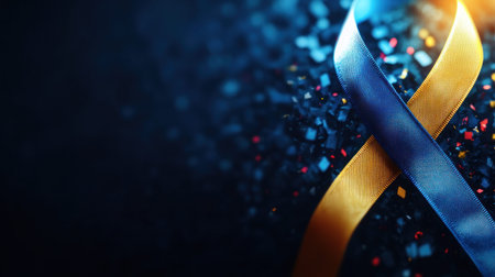 Banner with the flag of Ukraine. Independence day of Ukraine. Stand and support for Ukraineの素材