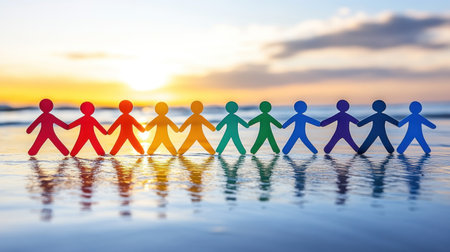 Diversity, equity, inclusion and belonging concept. DEIB. DEIの素材