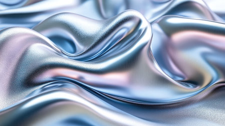 Luxurious blue fabric flows gracefully, reflecting light and showing a mesmerizing blend of textures and colors.の素材