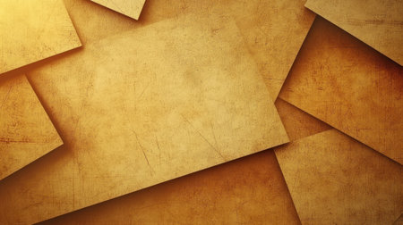 Textured layers of aged paper in warm colors create a visually appealing backdrop element.の素材