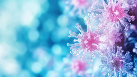 Vibrant microbial structures displayed in close up, highlighting intricate designs and colors.の素材