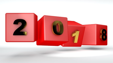 Red cubes with the inscription. 3d rendering.の写真素材