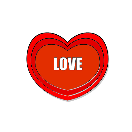 Heart with love card. Valentines Day.のイラスト素材