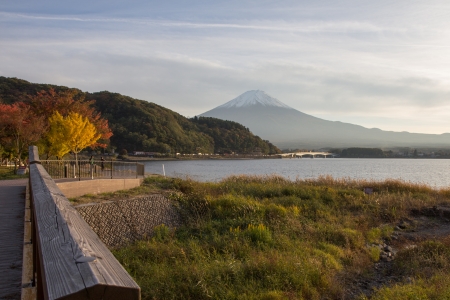 Fuji-San view form lake Kawaguchiko Yamanashi, Japan の写真素材