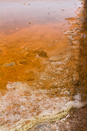 This abstract detail is taken in the historical salt flats of Trapani, sicilian city famous for the salt production, one of his oldest economic activitiesの写真素材