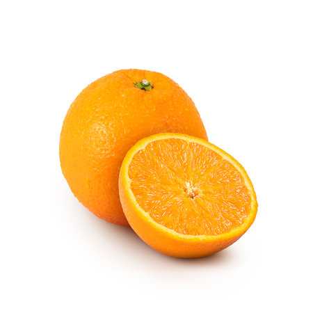 Orange and sliced Fruit Isolated on White Background.の写真素材