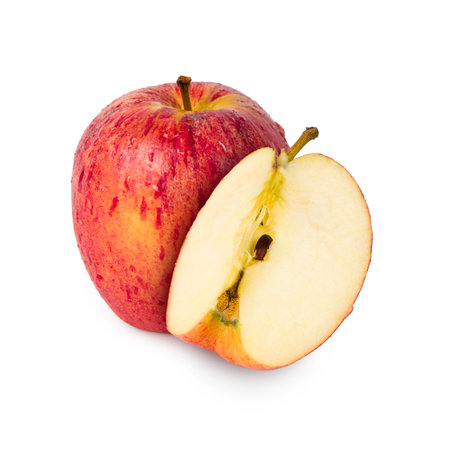 Apple and slice isolated on white background.の写真素材