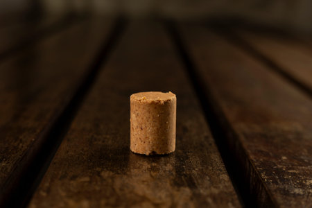 Sweet Brazilian Peanut Called PaÃ§oca on a wooden desk