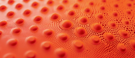 Abstract background of red spheres. 3d rendering, 3d illustration.の素材