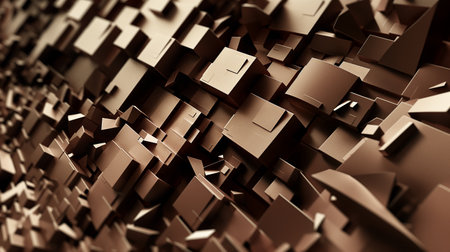 Abstract 3d rendering of chaotic geometric composition. Background with cubes.の素材