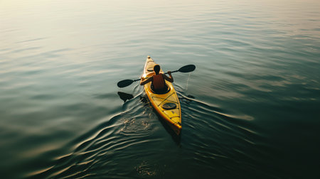 Kayak on the lake. Kayak in the lake. Kayak on the lake. Kayak in the lake. Kayaking on the lake.の素材