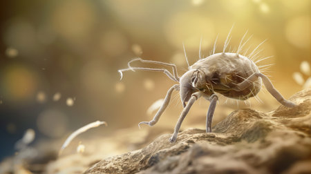 3d illustration of a spider in the sand. 3d renderingの素材