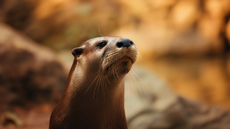 portrait of an Asian small-clawed otter (Aonyx cinerea)の素材