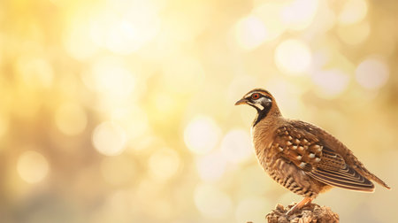 Pheasant bird on bokeh background with copy space.の素材