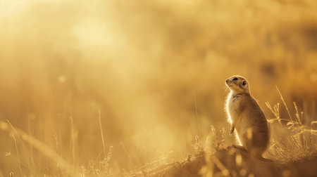 Meerkat (Suricata suricatta) on a meadowの素材