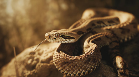 Close-up of a boa constrictor snake in natureの素材