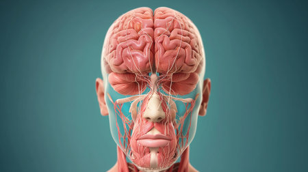 Human Brain Anatomy For Medical Concept 3D Illustration Design.の素材