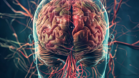 Human Brain Anatomy For Medical Concept 3D Illustration Design.の素材