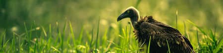 Vultures in the meadow. Selective focus. nature.の素材