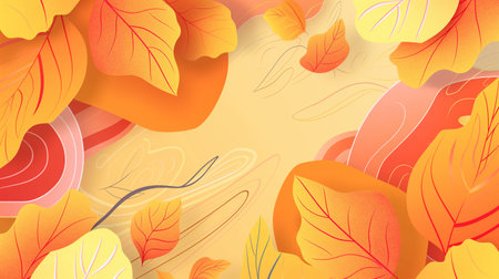 Autumn background with colorful leaves. Vector illustration. Eps 10.の素材