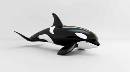 3d rendering of a killer whale isolated in white studio background.の素材